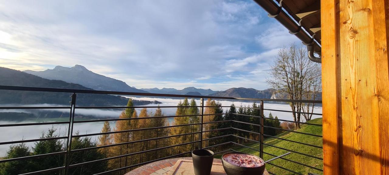 Ruhige Bergvilla In Alleinlage Am Mondsee Mit Seeblick Bergblick Und Whirlpool Innerschwand ภายนอก รูปภาพ